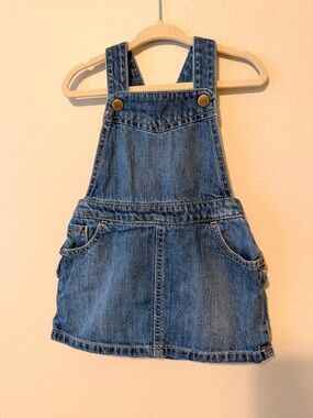Old Navy Girls' Denim Overall ruffle Dress - Blue